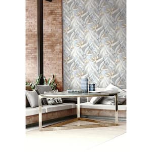 Arcadia Blueberry Banana Leaf Paper Strippable Roll Wallpaper (Covers 56.4 sq. ft.)