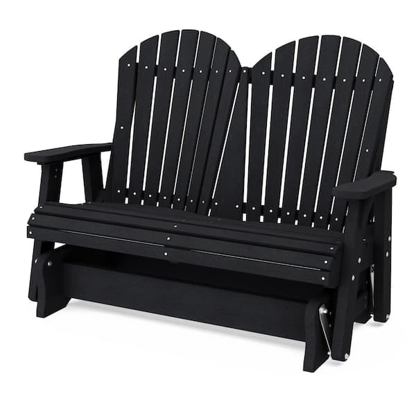 Wildridge Heritage 2-Person Black Plastic Outdoor Double Glider