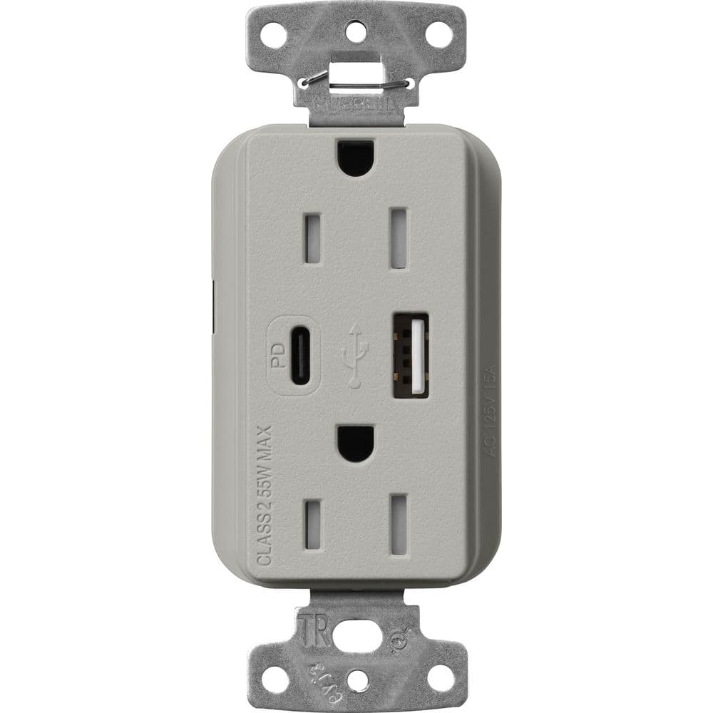 Claro 15 Amp Tamper Resistant USB Type A/C Duplex Receptacle, Decorator Style Outlet Satin Finish, SCR-15-ACTR-PB, Beige price history on PriceWatchPro