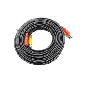 25 ft. Premade Premium Siamese Power and Video Cable, Black