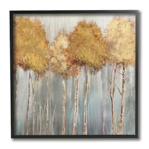 "Neutral Tree Forest Standing Tall over Grey" by Carson Lyons Framed Nature Wall Art Print 12 in. x 12 in.