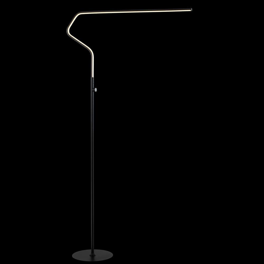 Julian Minimalist Arc 65.25" Black Matte Metal Floor Lamp