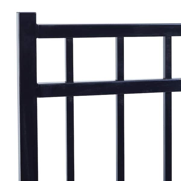 H Black Steel Fence Gate W x 4.8 ft 3.25 ft 