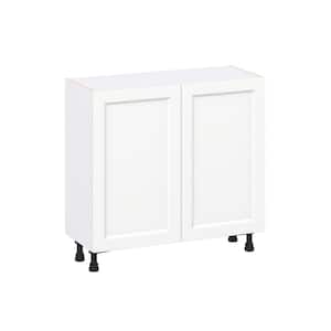 Laramie 36 in. W x 14 in. D x 34.5 in. H Assembled Full Height Doors Base Kitchen Cabinet in Painted Bright White