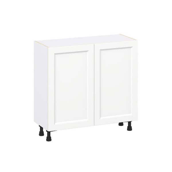 Laramie 36 in. W x 14 in. D x 34.5 in. H Assembled Full Height Doors Base Kitchen Cabinet in Painted Bright White