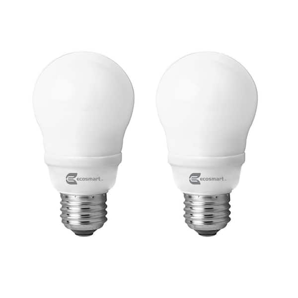 EcoSmart 40-Watt Equivalent Spiral Non-Dimmable CFL Light Bulb Soft White (3-Pack)