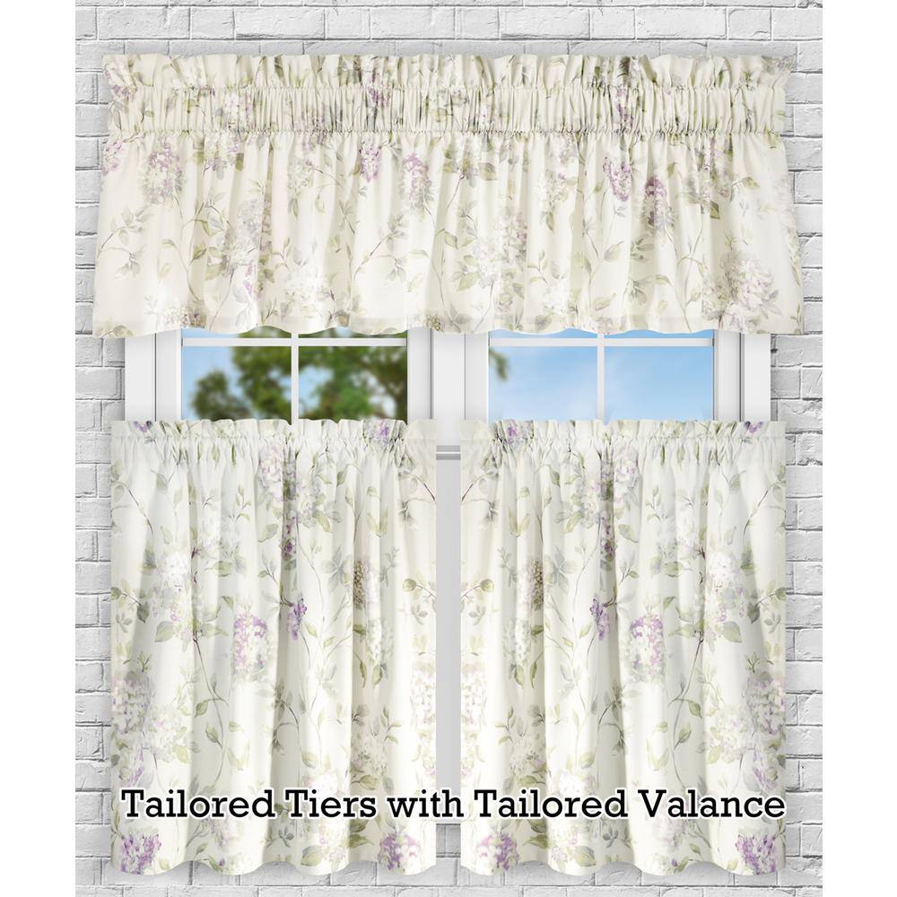 Lilac Floral Cotton Blend Room Darkening Valance 80 x 15
