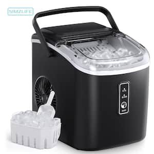 8.74 in. 26.5lb./24H Bullet Ice Countertop Portable Ice Maker in Black, 9 Cubes/6Mins Auto-Cleaning, with Basket & Scoop