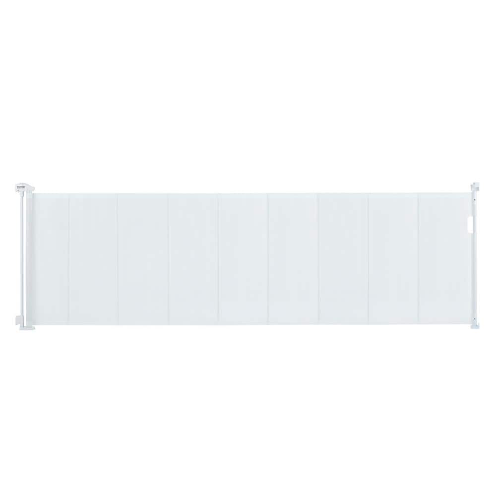 White Retractable Stairway Pet Gate with Plastic Mesh