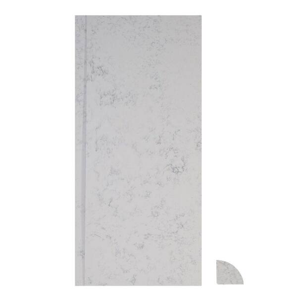 ForzaQuartz Seamless By Nature 36 in. x 36 in. x 84 in. 3-piece Glue-Up Shower Surround in Worthington White