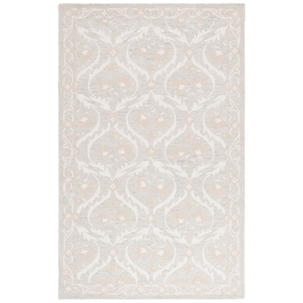 Blossom 9 ft. x 12 ft. Light Gray/Ivory Geometric Abstract Area Rug
