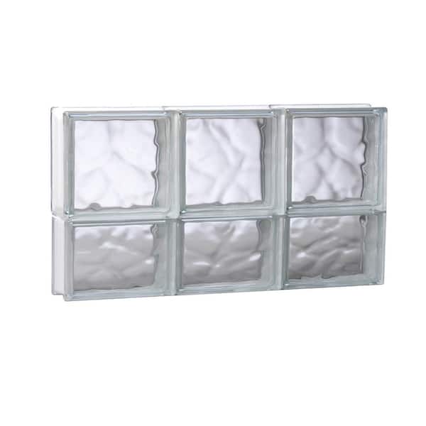 Clearly Secure 23.25 in. x 13.5 in. x 3.125 in. Frameless Wave Pattern Non-Vented Glass Block Window
