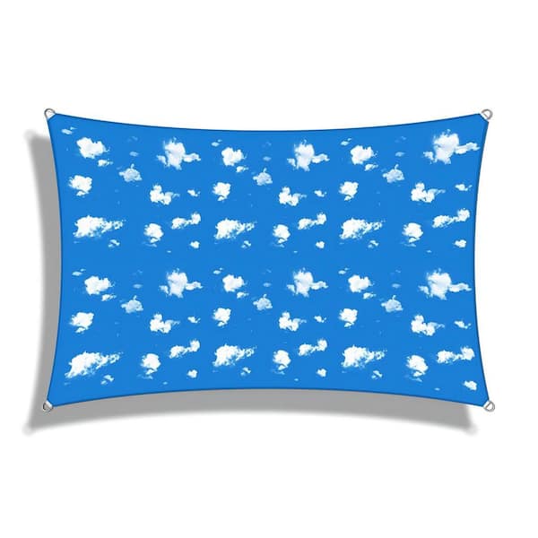 BANSA ROSE 10 ft. x 13 ft. Sky Blue Rectangle Heavy Weight Sun Shade Sail with UV Blockage and waterproof for Patio and Pool Cover