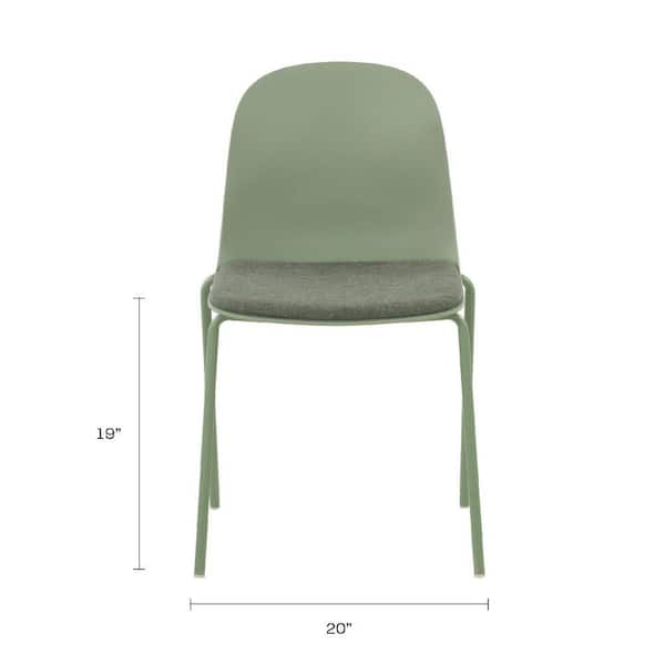 Jamesdar Serena Olive Green Stackable Chair with Cushion (Set-4