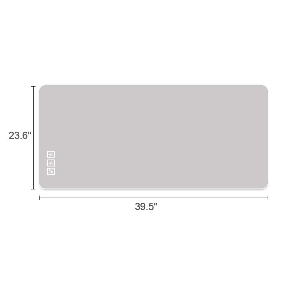 39.5 in. W x 23.6 in. H Rectangular Frameless Wall Bathroom Vanity Mirror w