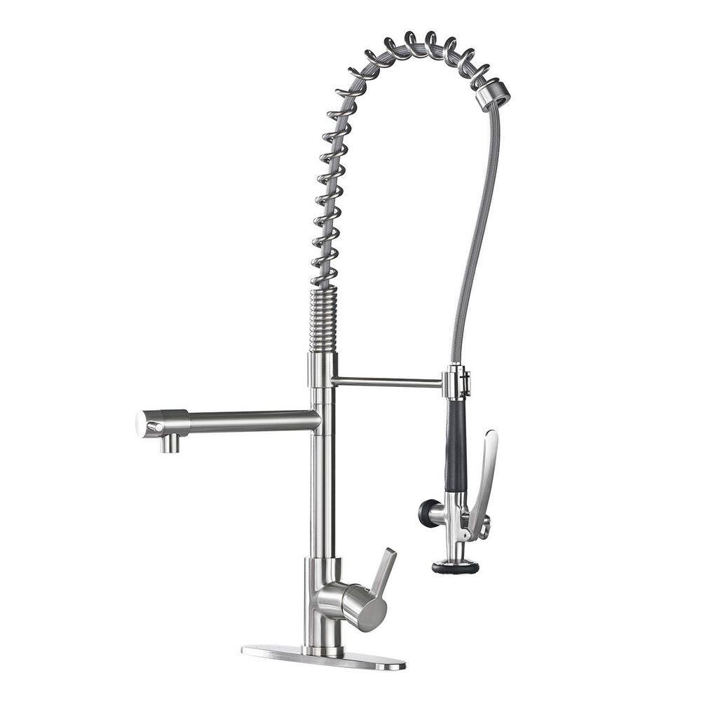 Single Handle Pull Down Sprayer Kitchen Faucet with Advanced Spray and Build-In Pot Filler in Brushed Nickel price history on PriceWatchPro