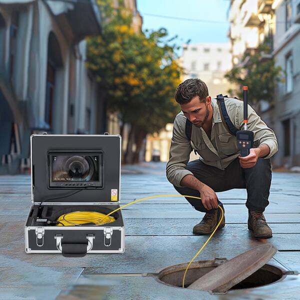 SKYSHALO Plumbing Camera w/ 512 Hz Locator 165 ft. /50 m, 9 in