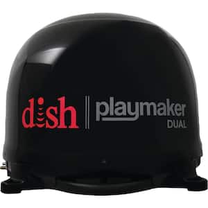 Black Dish Playmaker Dual Portable Satellite RV TV Antenna without Receiver