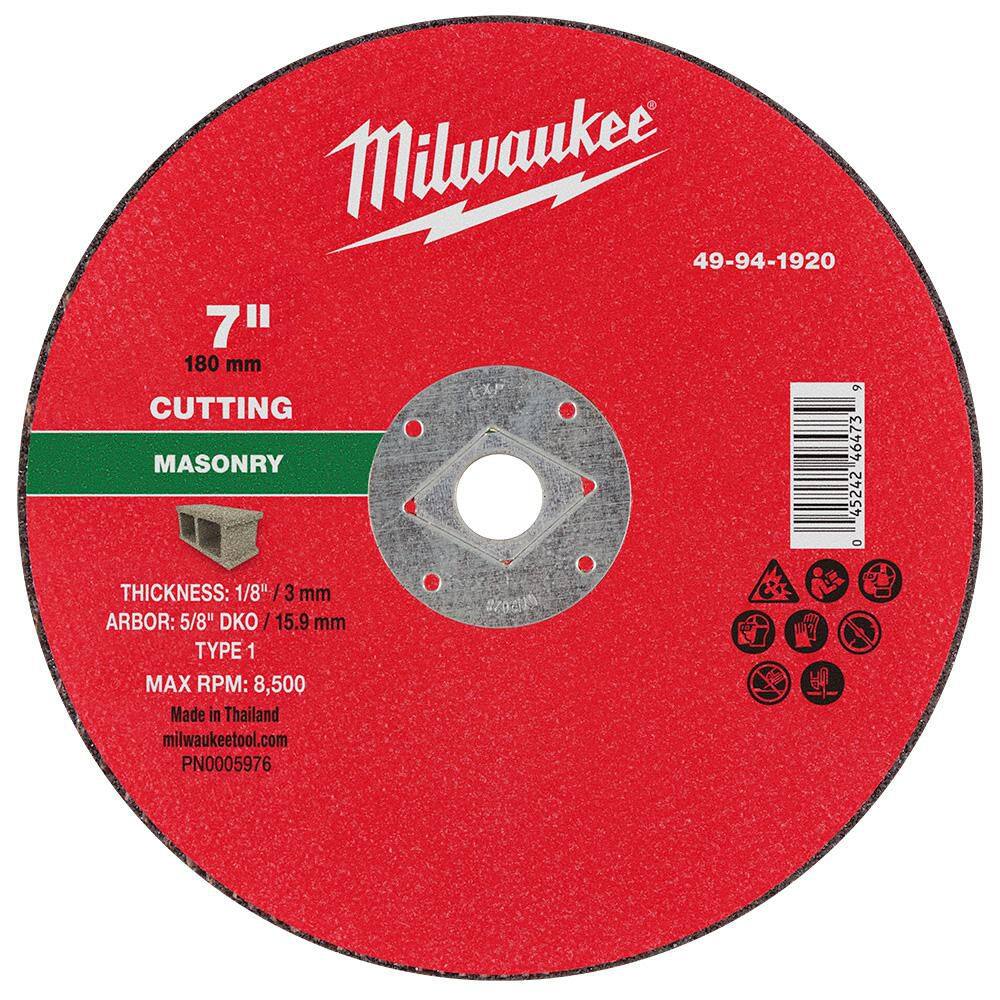 7 in. x 1/8 in. x 5/8 in. DKO Masonry Cut Off Wheel -Type 1 price history on PriceWatchPro
