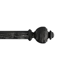 1 in. Telescoping 48 in. to 84 in. Single Curtain Rod - Modern Urn Finals and Mounting Hardware in Black