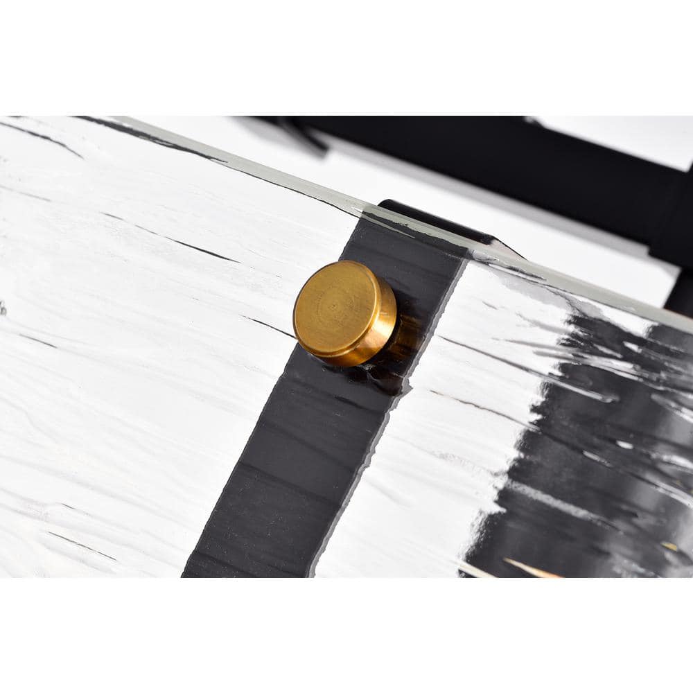 Elegant 30" Gold Linear Chandelier with Strie Glass - LED Compatible