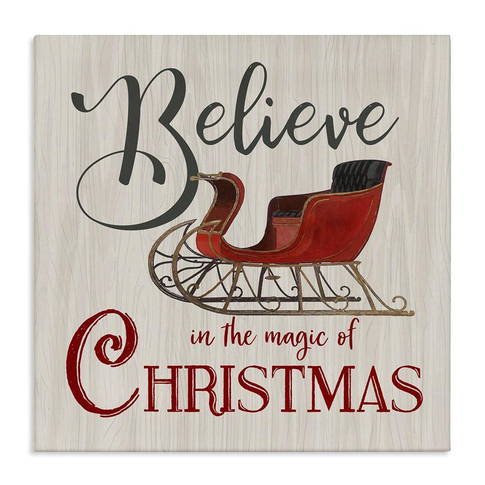 Believe Magic of Christmas by Charity Henderson 1-Piece Unframed Graphic Typography Art Print 36 in. x 36 in. price history on PriceWatchPro