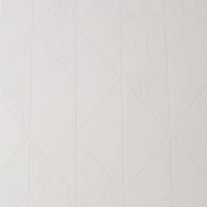 Milan Geo White Paintable Removable Wallpaper Sample