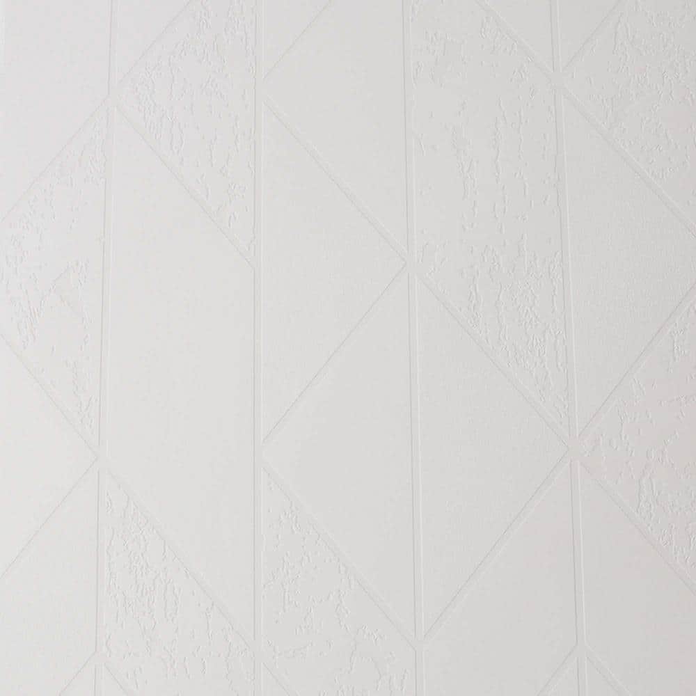 Milan Geo White Paintable Wallpaper