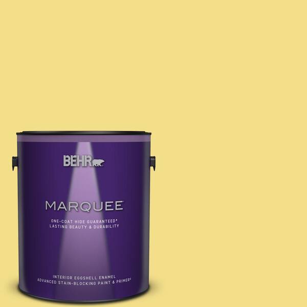 BEHR MARQUEE 1 gal. Home Decorators Collection #HDC-SP16-03 Lemon Curd Eggshell Enamel Interior Paint & Primer