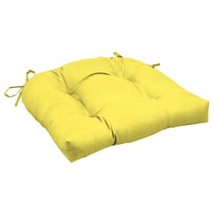 20 in. x 18 in. Rectangle Outdoor Wicker Seat Cushion in Lemon Yellow Leala