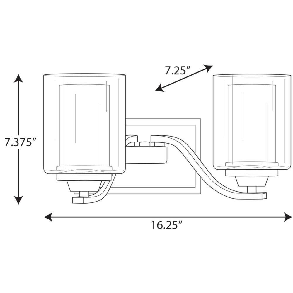 Graphite Dual Light Wall Sconce with Etched Glass Shades