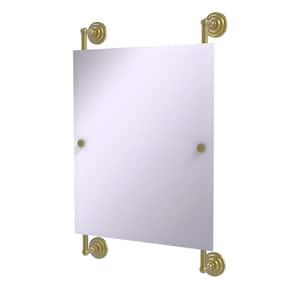 Que New Collection 25 in. x 33 in. Rectangular Frameless Rail Mounted Mirror in Satin Brass