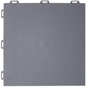 StayLock Orange Peel Top Gray 12 in. x 12 in. x 0.56 in. PVC Plastic Interlocking Basement Floor Tile (Case of 26)