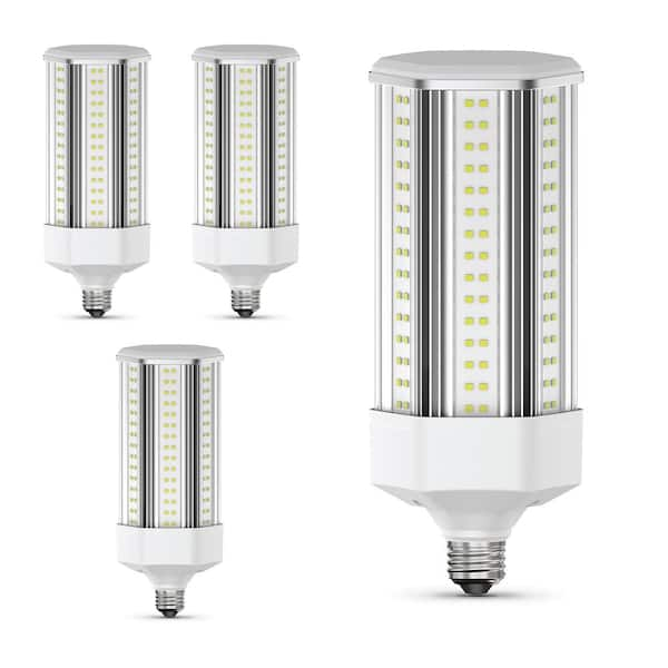 750-Watt Equivalent Corn Cob E26 with E39 Mogul Adapter High Lumen HID Utility LED Light Bulb, Daylight 5000K (4-Pack)