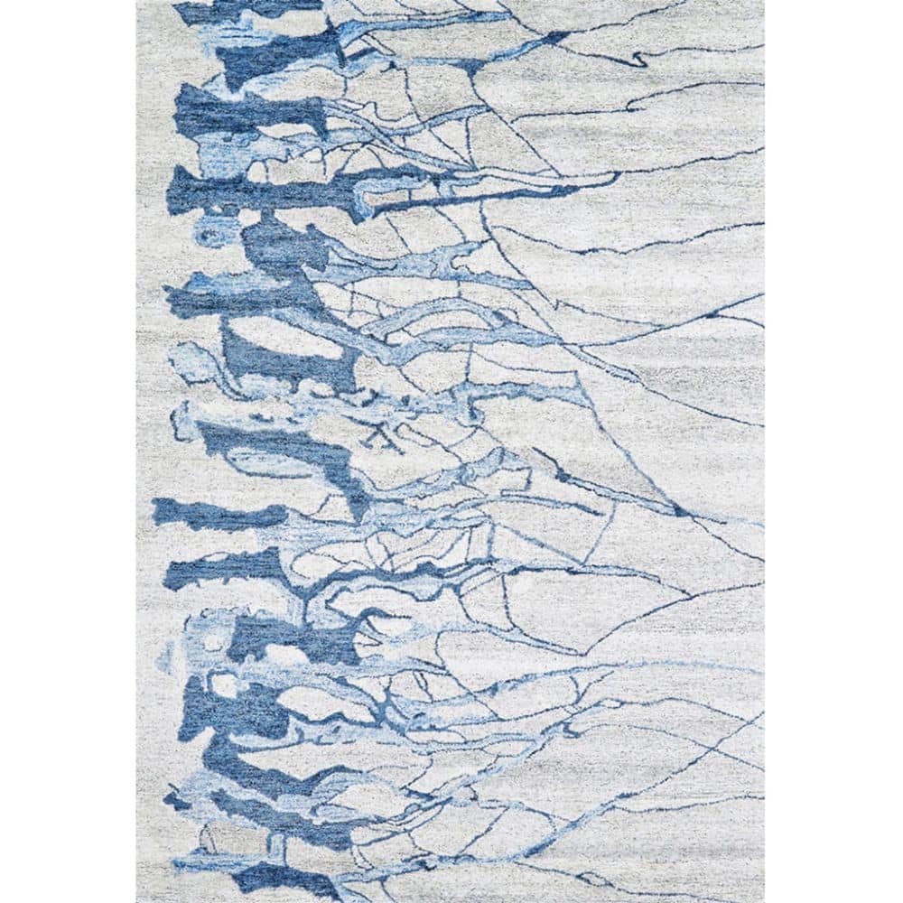 7' X 9' Blue and Ivory Abstract Hand Tufted Area Rug price history on PriceWatchPro