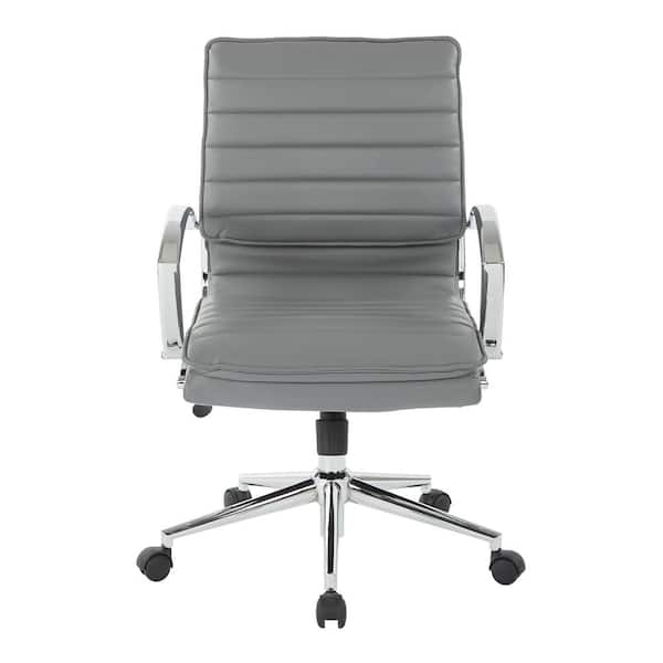 Mid Back Manager's Black Faux Leather Office Chair