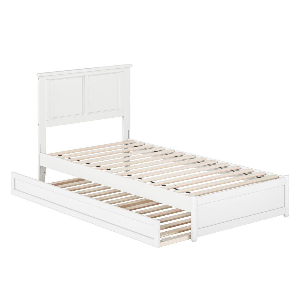 AFI Felicity White Solid Wood Frame Twin XL Platform Bed with Panel ...