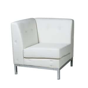 Wall Street White Faux Leather Sectional