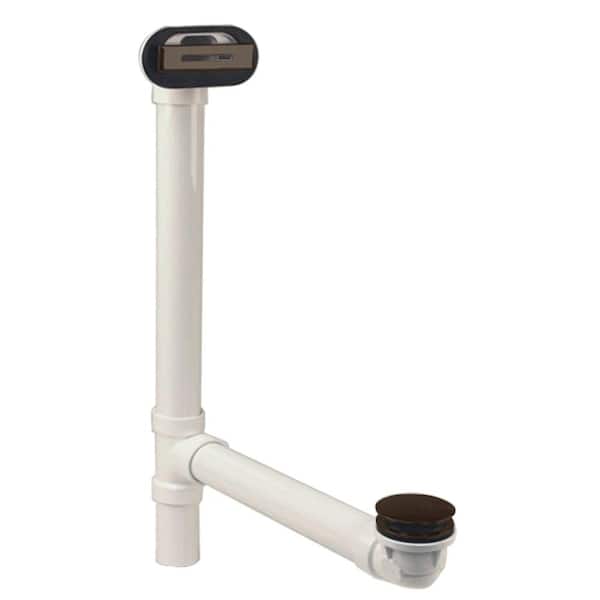 Westbrass Sch. 40 PVC Tub Waste with Tip-Toe Drain and Linear Overflow, Oil Rubbed Bronze