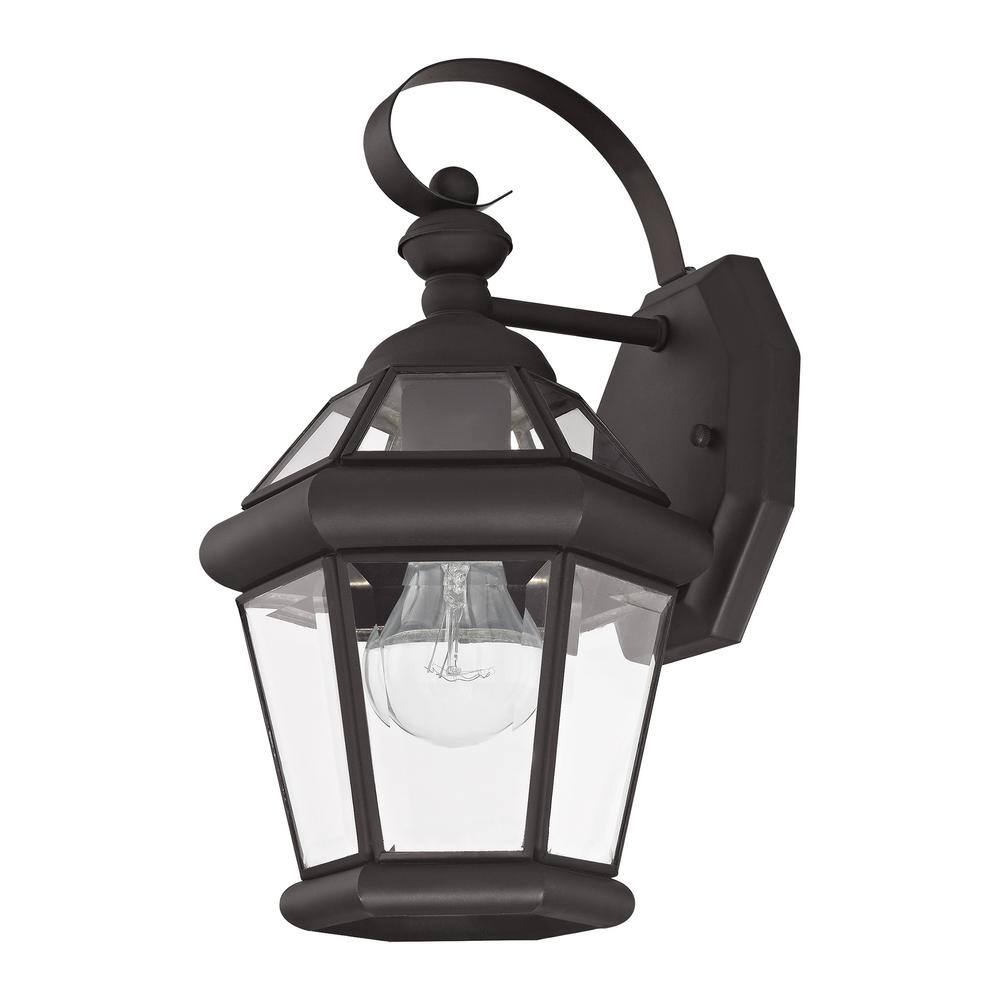 Georgetown Classic Bronze Lantern Wall Light with Clear Glass