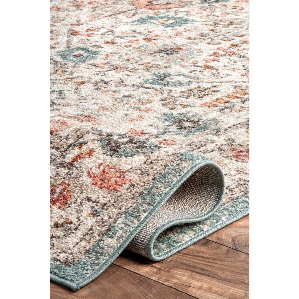 Lenore Vintage Multicolor Floral Easy-Care Area Rug