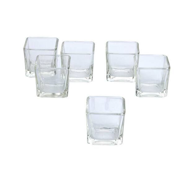 Light In The Dark Clear Glass Square Votive Candle Holders (Set of 12)