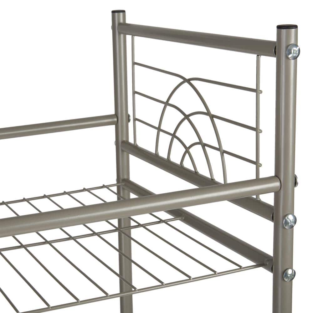 Satin Nickel 5-Tier Freestanding Bathroom Storage Shelf