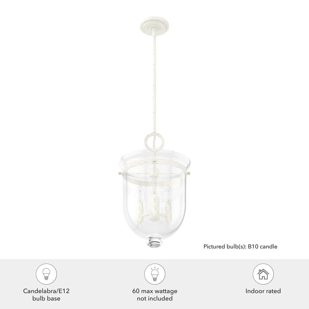 Belltown Transitional 3-Light White Glass Urn Pendant