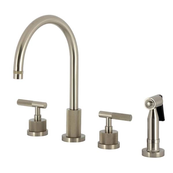 Convergent 2-Handle Deck Mount Standard Kitchen Faucet in Brushed Nickel