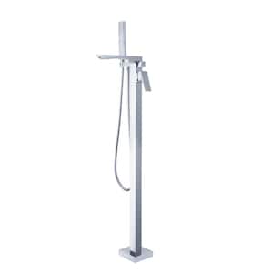 Single-Handle Claw Foot Freestanding Tub Faucet with Hand Shower in Chrome