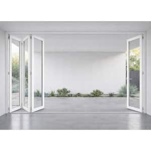 ERIS 144 in. x 80 in. White Aluminum 1-Right Opening/3-Left