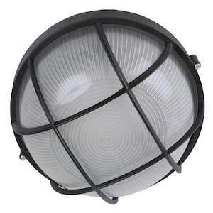 1-Light Integrated LED Flush Mount Ceiling Light in Black