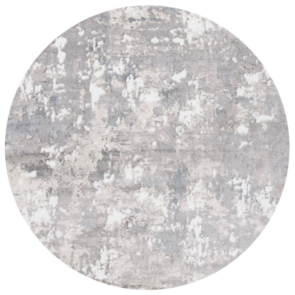 UPC 195058048453 product image for SAFAVIEH Skyler Light Gray/Gray 7 ft. x 7 ft. Abstract Distressed Round Area Rug | upcitemdb.com