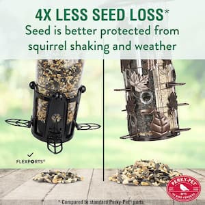 Squirrel-Be-Gone Max Squirrel Resistant Metal Wild Bird Feeder with Flexports - 3 lb Capacity
